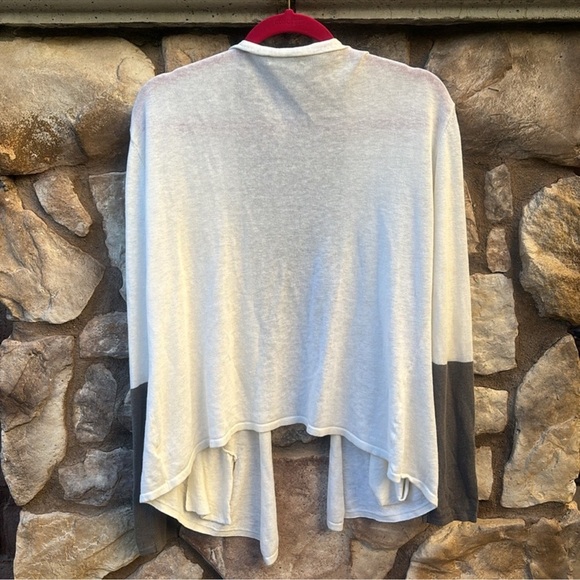 Toad & Co Linen Blend Postcard Cardigan Long Sleeve Size XL White Grey - Picture 4 of 9